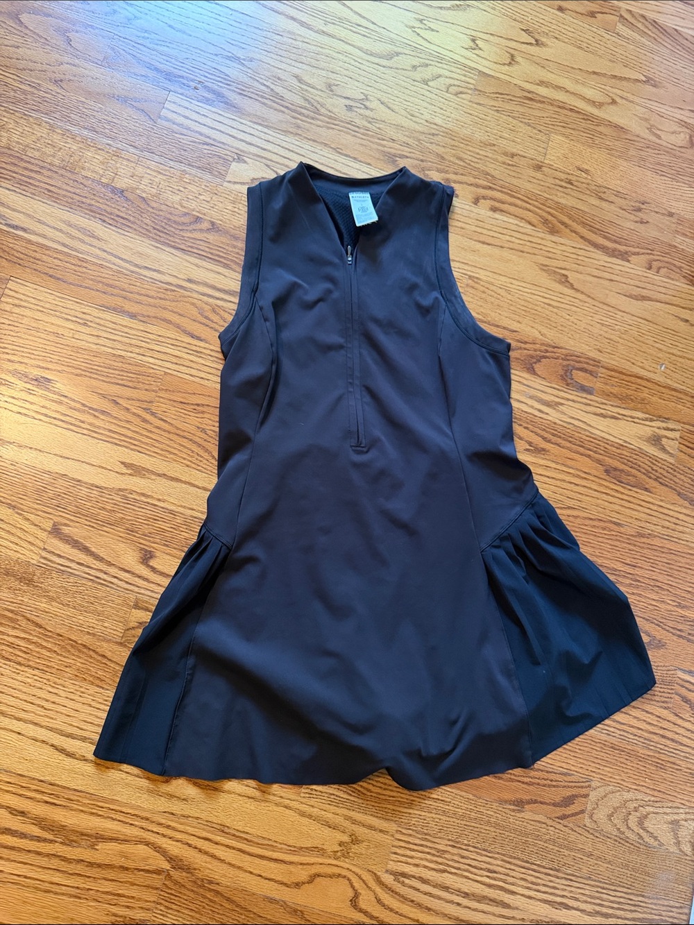 Athleta Black Sleeveless Zip-Front Mini Dress